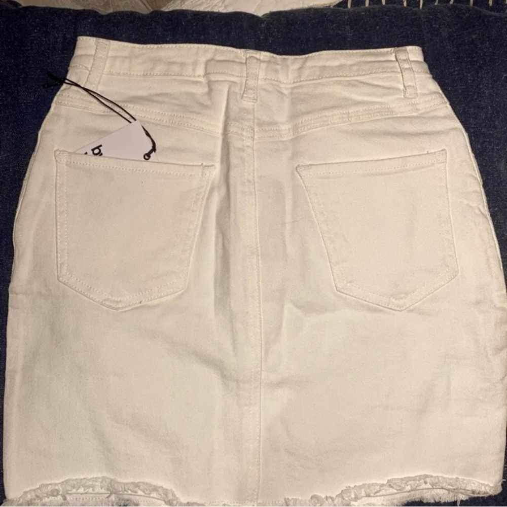by the way White Lace-Up Denim Mini Skirt NWT Size 25 - Picture 6 of 6